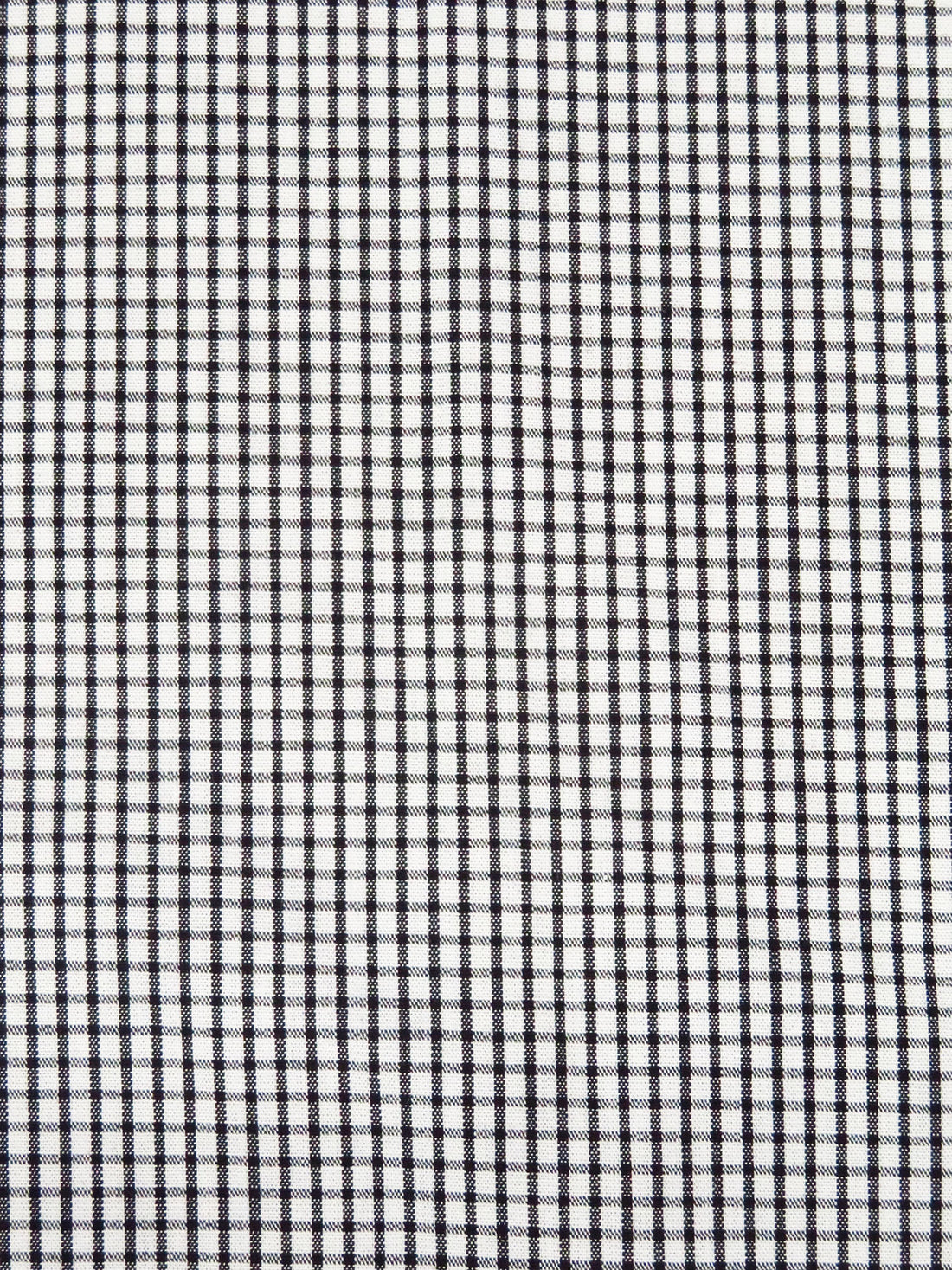 White/Black 100% Cotton Small Windowpane Plaid Shirting - NY Designer - 56W