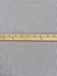 White/Black 100% Cotton Small Windowpane Plaid Shirting - NY Designer - 56W