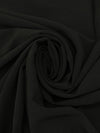 Charcoal Black Polyester/Lycra Drapey Suiting - Famous Dress Designer - 58W