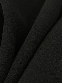 Charcoal Black Polyester/Lycra Drapey Suiting - Famous Dress Designer - 58W