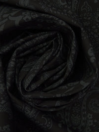 Dark Gray/Black Cotton/Lycra Paisley Print Stretch Twill 50W