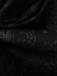 Dark Gray/Black Cotton/Lycra Paisley Print Stretch Twill 50W