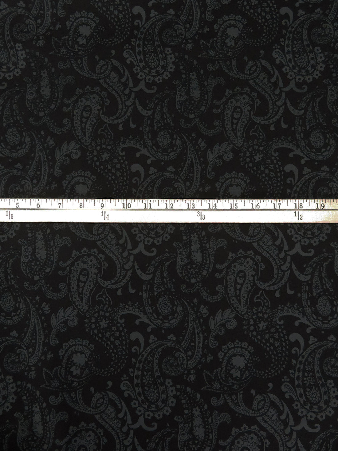 Dark Gray/Black Cotton/Lycra Paisley Print Stretch Twill 50W