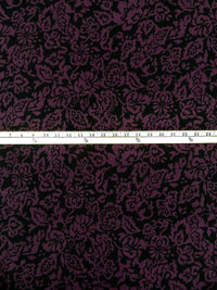 Black/Plum Polyester/Lycra Damask Print Crepe ITY Knit - NY Designer - 55W