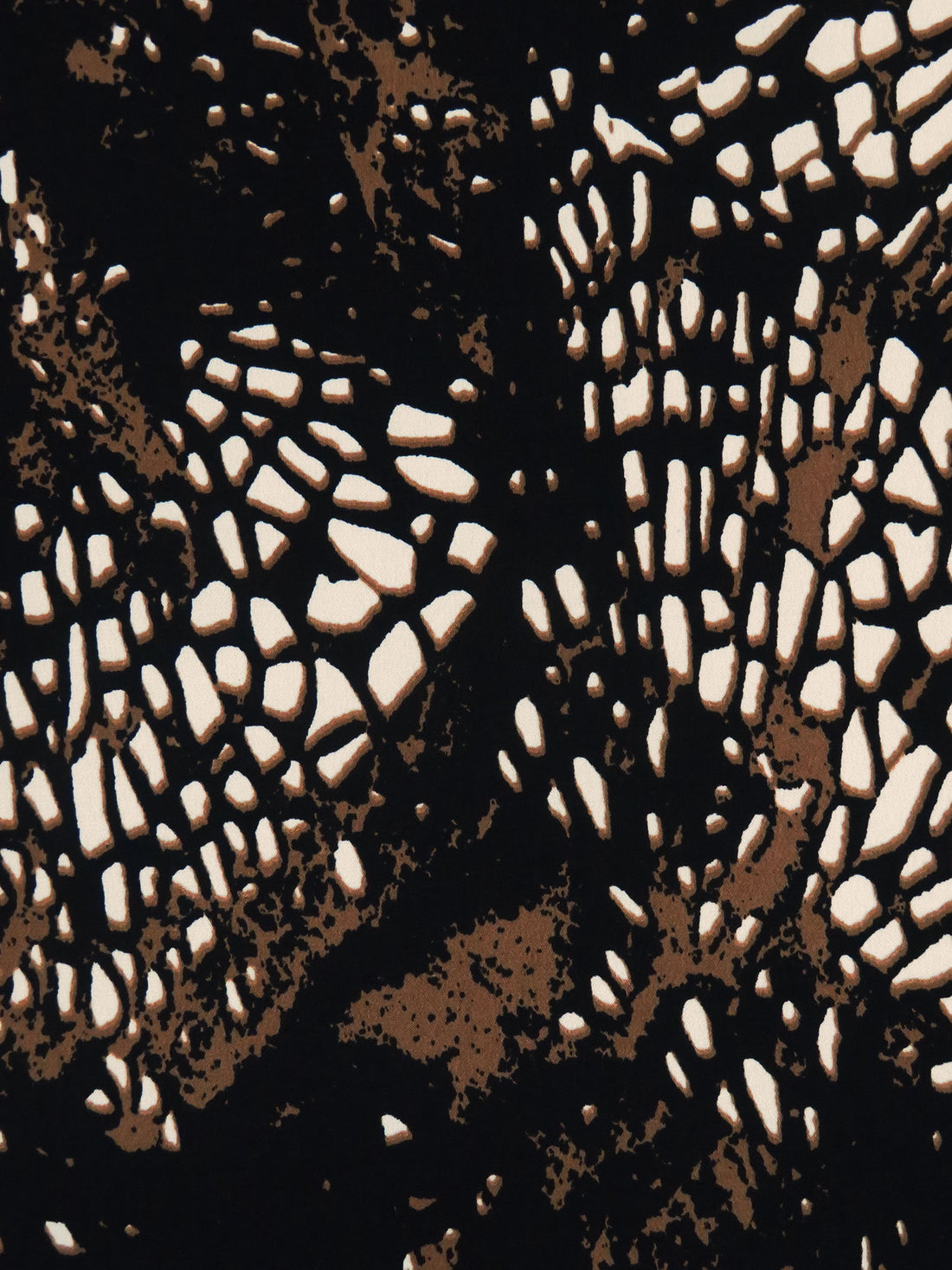 Black/Beaver Brown Polyester/Lycra Abstract Print ITY Knit - NY Designer - 58W