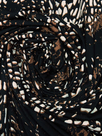 Black/Beaver Brown Polyester/Lycra Abstract Print ITY Knit - NY Designer - 58W
