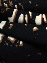 Black/Beaver Brown Polyester/Lycra Abstract Print ITY Knit - NY Designer - 58W
