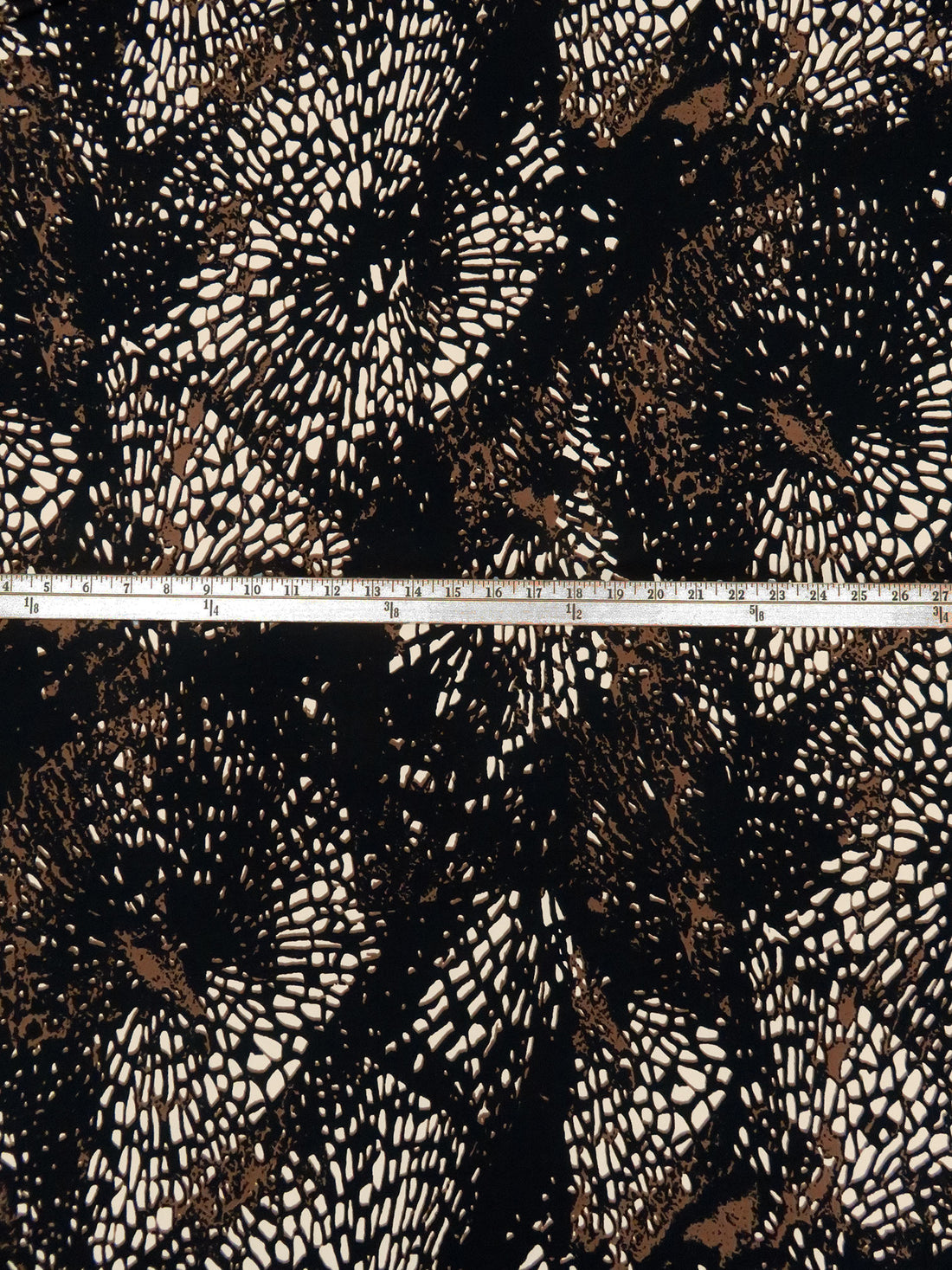 Black/Beaver Brown Polyester/Lycra Abstract Print ITY Knit - NY Designer - 58W