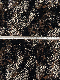 Black/Beaver Brown Polyester/Lycra Abstract Print ITY Knit - NY Designer - 58W