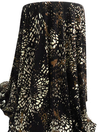 Black/Beaver Brown Polyester/Lycra Abstract Print ITY Knit - NY Designer - 58W