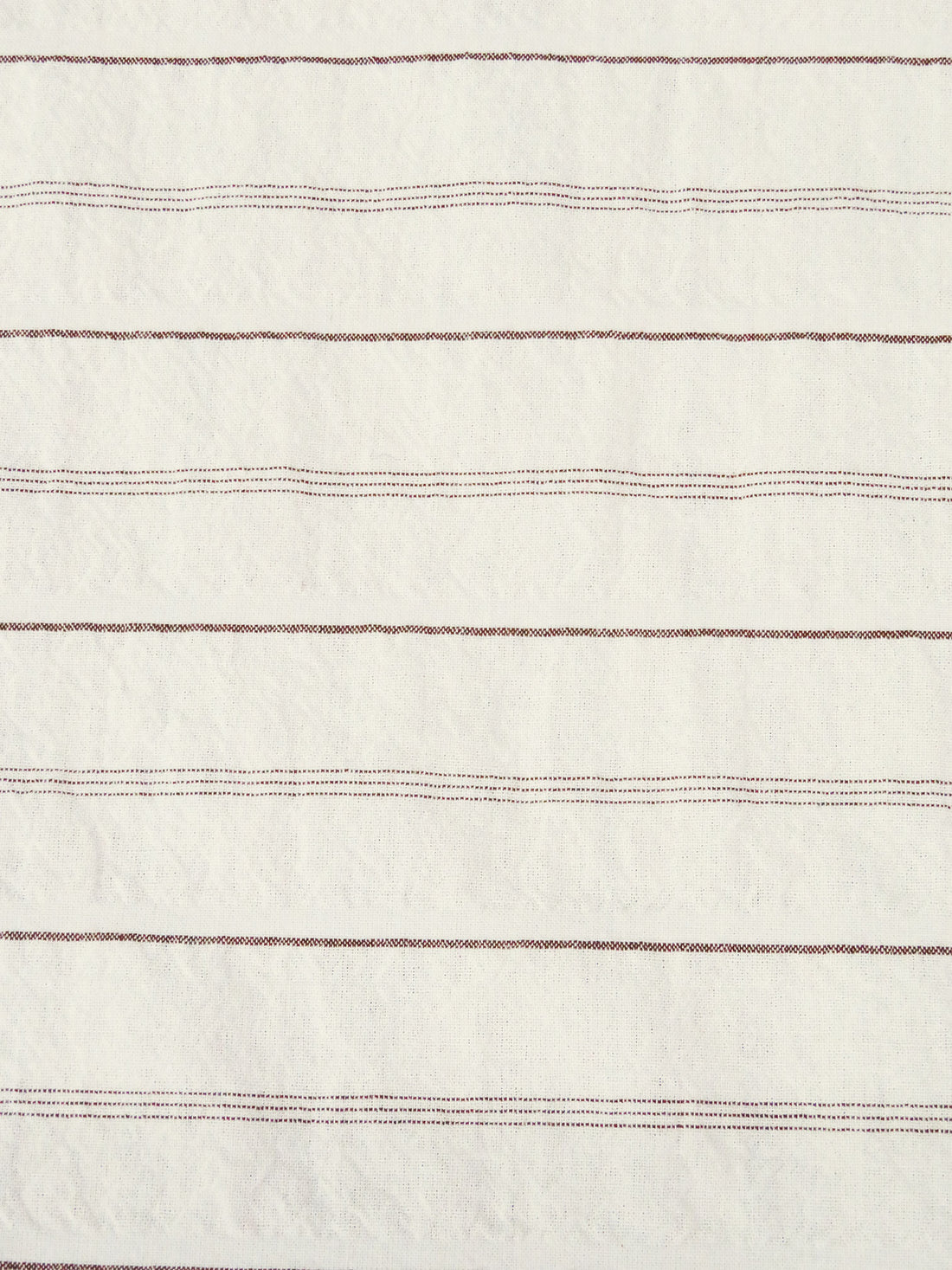 White/Brown 100% Cotton Horizontal Multi-Stripe Weave Crinkle Shirting - NY Designer - 48W