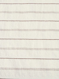 White/Brown 100% Cotton Horizontal Multi-Stripe Weave Crinkle Shirting - NY Designer - 48W