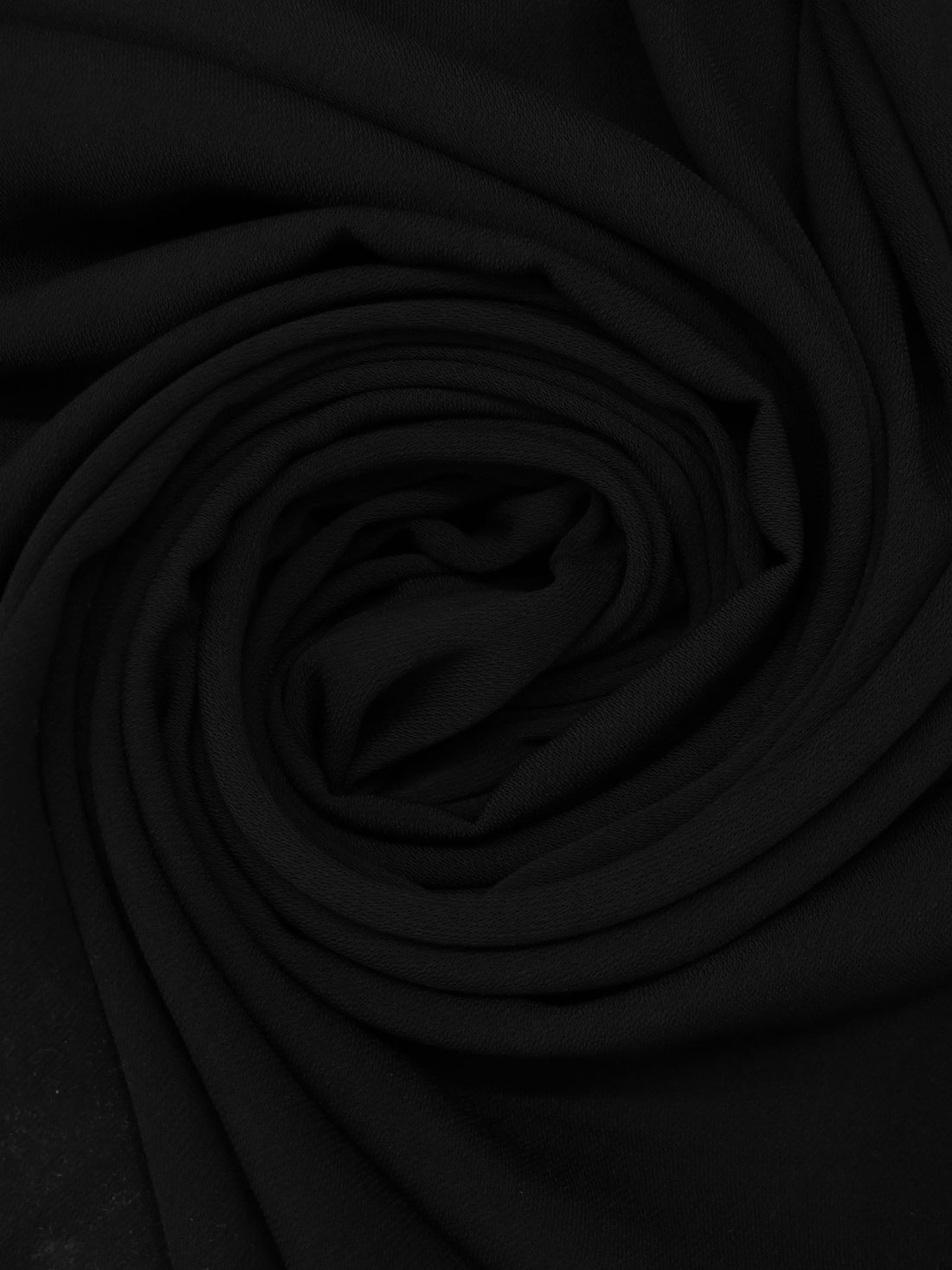 Black 100% Polyester Drapey Midweight Woven - Famous Dress Designer - 58W