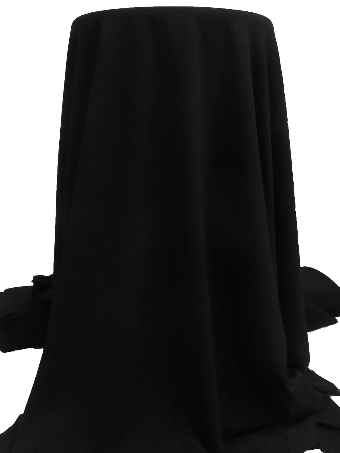 Black 100% Polyester Drapey Midweight Woven - Famous Dress Designer - 58W