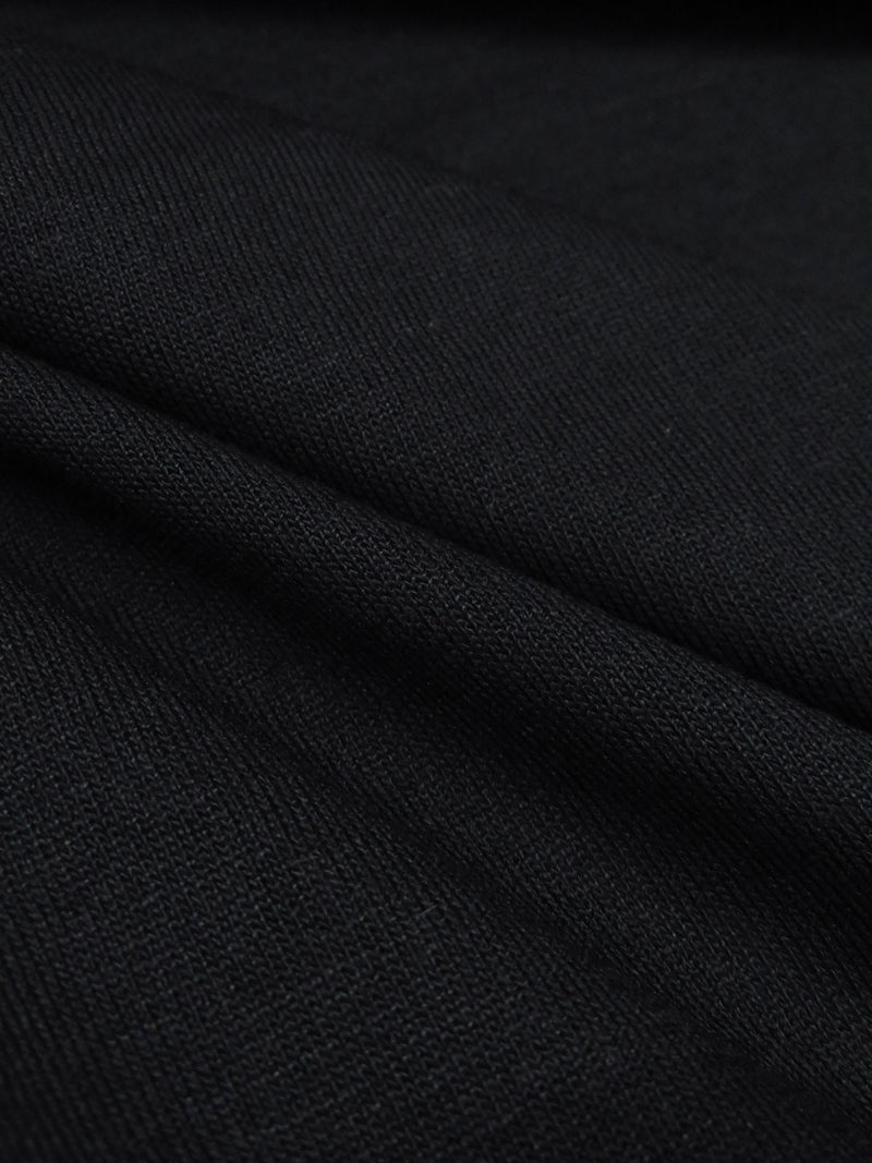 Black 100% Cotton Tissue Jersey Knit 52W