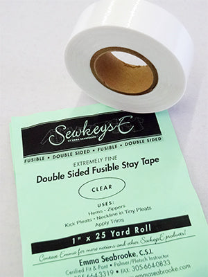 SewkeysE - Clear Double Sided Fusible Stay Tape - 1" 25 Yard Roll