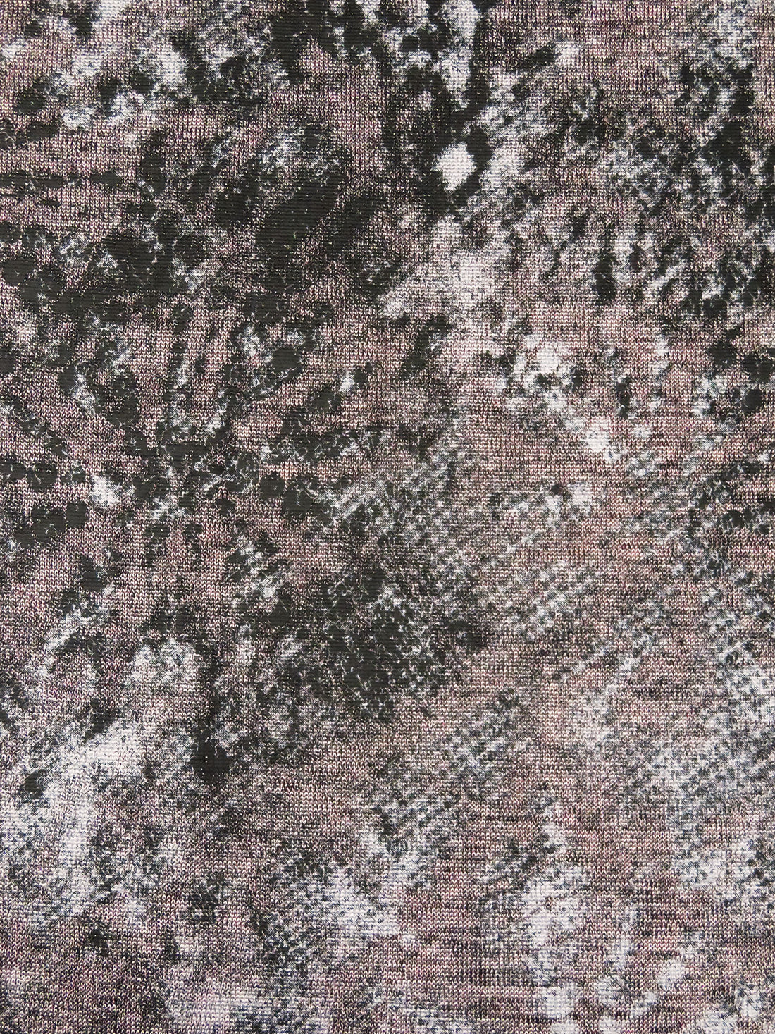 Pale Pink/Silver/Black Polyester/Lycra Snakeskin Print Knit 54W