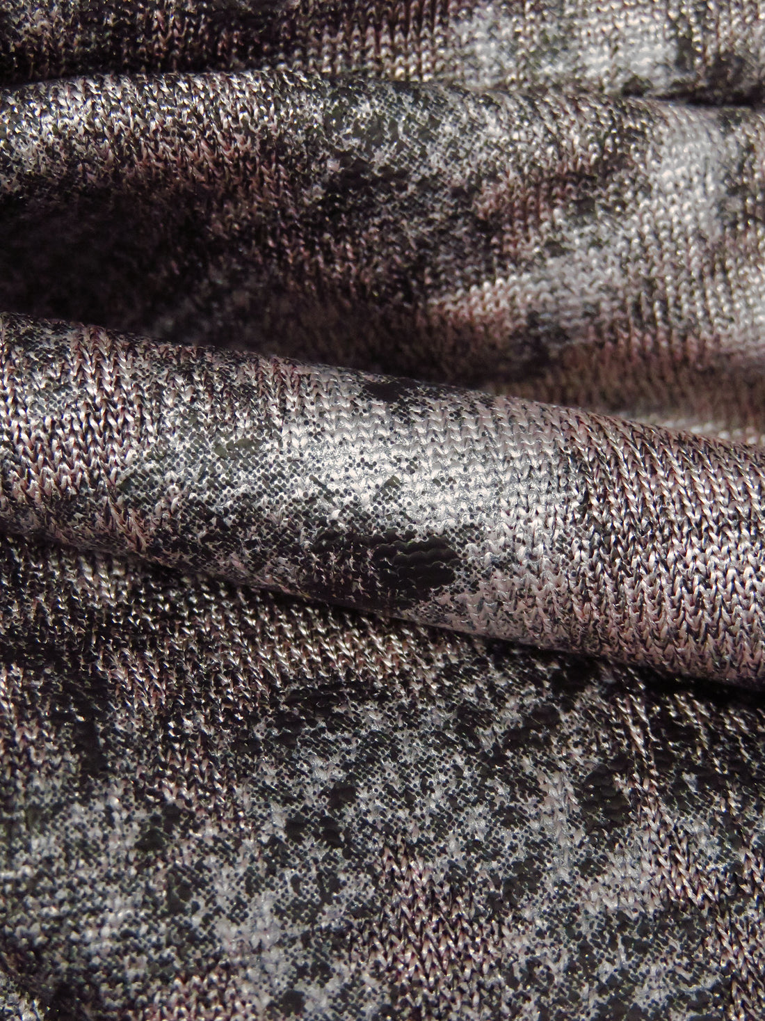 Pale Pink/Silver/Black Polyester/Lycra Snakeskin Print Knit 54W