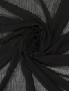 Black 100% Polyester Crinkle Chiffon 58W