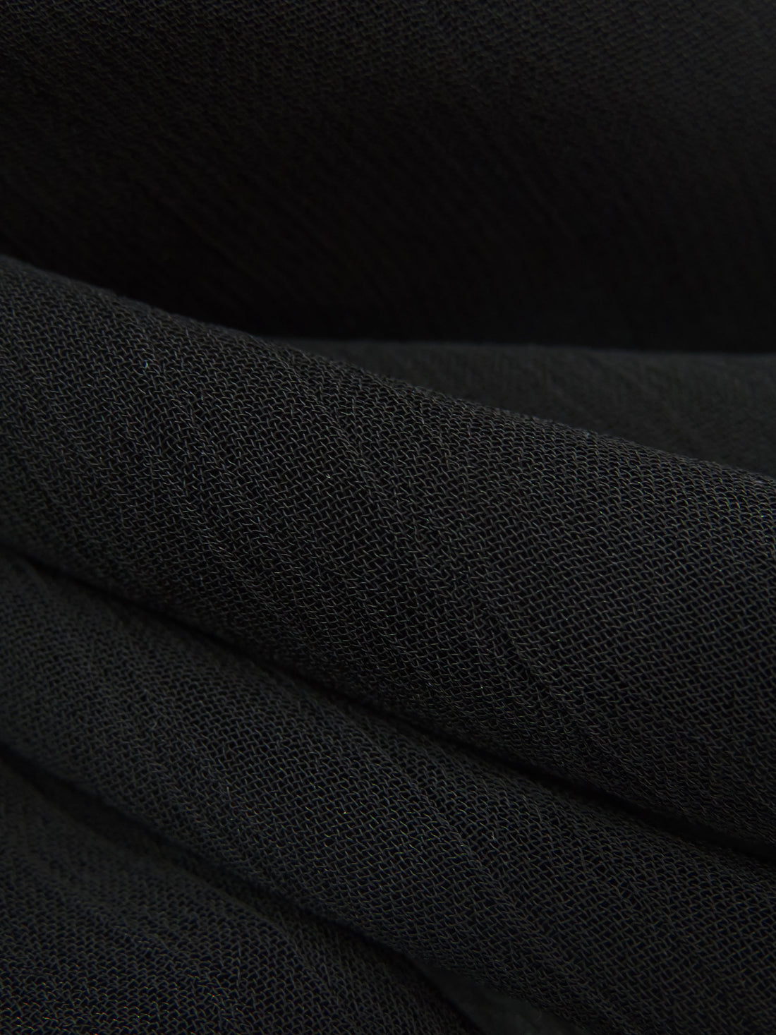 Black 100% Polyester Crinkle Chiffon 58W