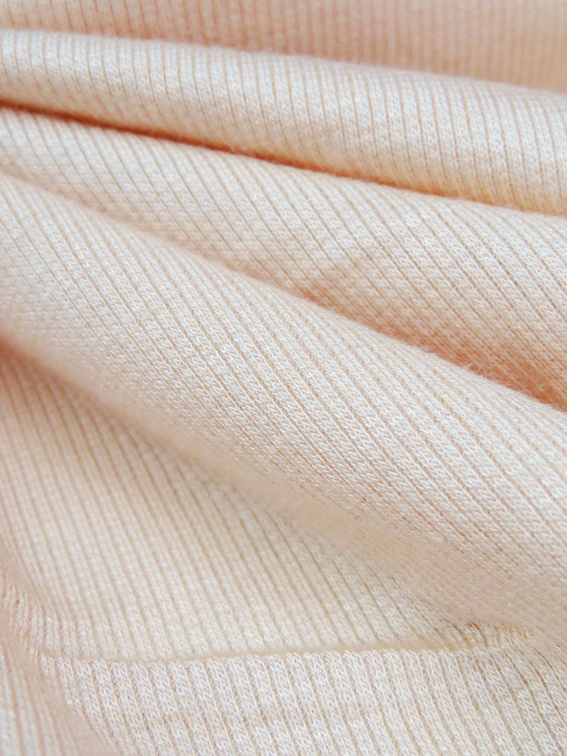 Pale Peach 100% Rayon Fine Rib Tissue Knit 33W