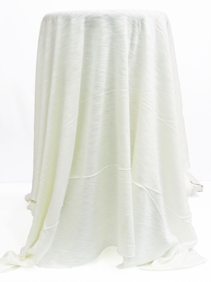 Milk White 100% Rayon Slubbed Jersey Knit 40W