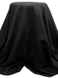 Black 100% Cotton Floral Jacquard Pique Bottom Weight Woven 59W
