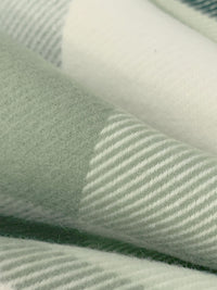 Laurel Green/Off-White/Black 100% Polyester Yarn-Dyed Plaid Flannel Coating 56W