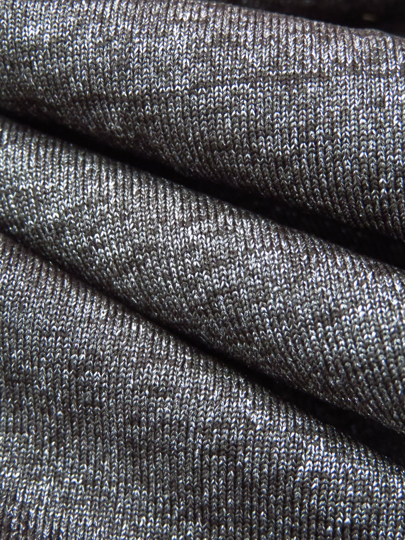 Dark Chocolate/White Polyester/Lycra Heathered Jersey Knit 60W