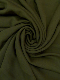 Dark Army Green 100% Polyester Crepe Suiting 44W