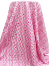 Deep Cerise/Soft Pink/White/Antique Ruby 100% Cotton Herringbone DKNY Print Lawn - NY Designer - 56W