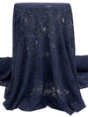 Independence Blue Polyester/Lycra Floral Lace Knit 48W