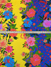 Yellow/Egyptian Blue/Cinnabar/Multi 100% Rayon Abstract Tropical Print Challis - NY Designer - 50W