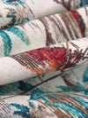 Eggshell/Turquoise/Burgundy/Multi 100% Cotton Beach Scene Print Lawn - NY Designer - 56W