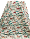 Eggshell/Turquoise/Burgundy/Multi 100% Cotton Beach Scene Print Lawn - NY Designer - 56W