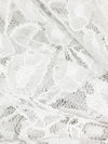 White 100% Polyester Floral Corded Lace - Famous Dress Designer - 55W