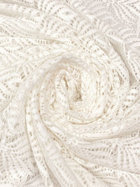 Alabaster 100% Polyester Floral Corded Lace 55W