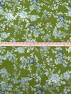 Sap Green/Cambridge Blue/Charcoal Blue/Multi 100% Rayon Floral Print Crepe Challis - NY Designer - 54W