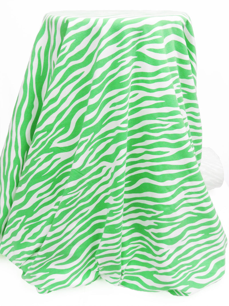 Irish Green/White Cotton/Lycra Animal Print Jersey Knit 59W