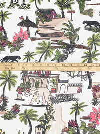 White/Pomelo/Black/Multi 100% Polyester Animal Kingdom Print Chiffon 59W