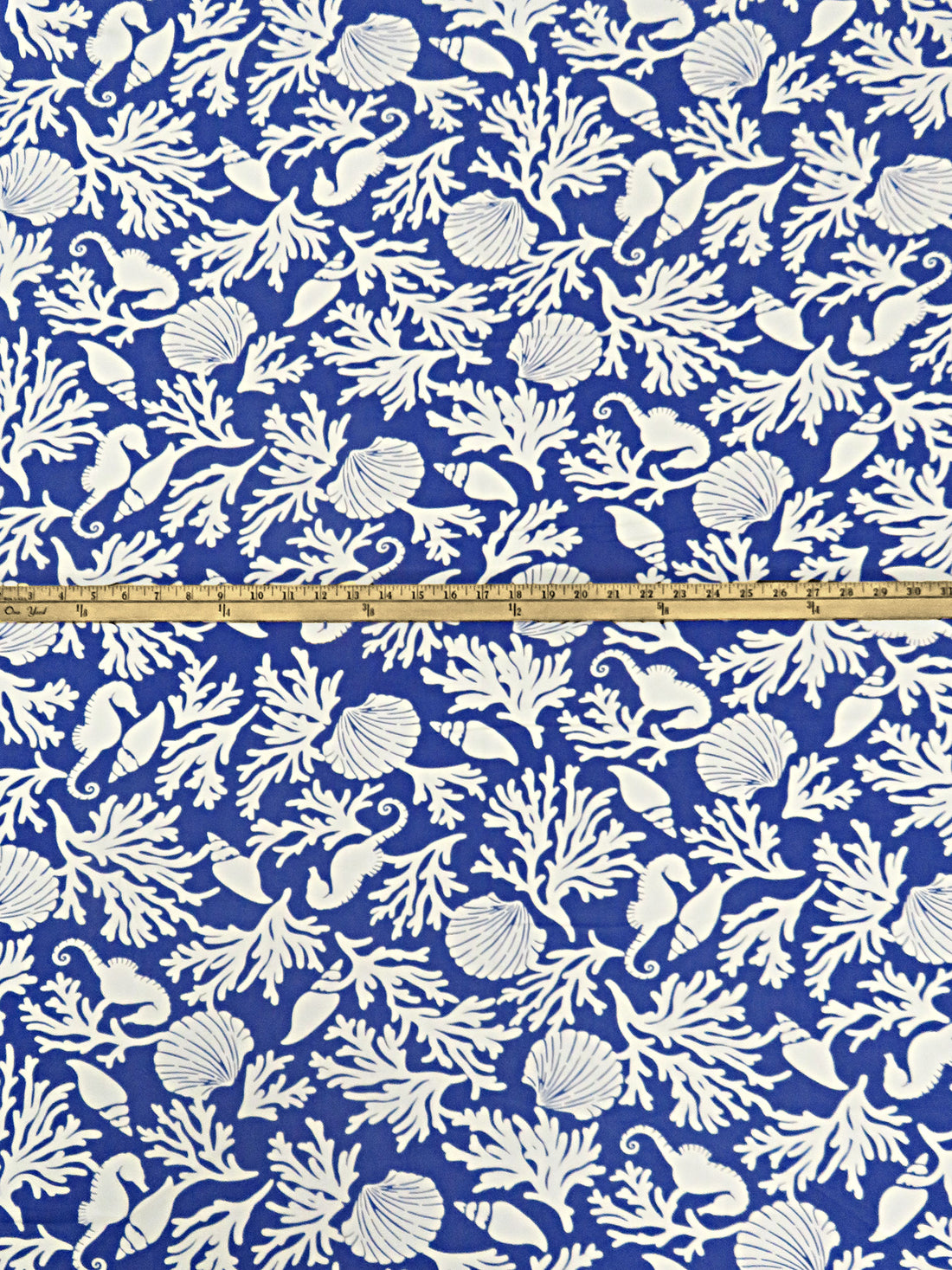 Navy Denim/White 100% Rayon Coral Reef Print Challis 55W