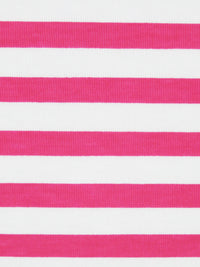 Fruit Punch Pink/White Cotton/Polyester Horizontal Stripe Print Jersey Knit 54W