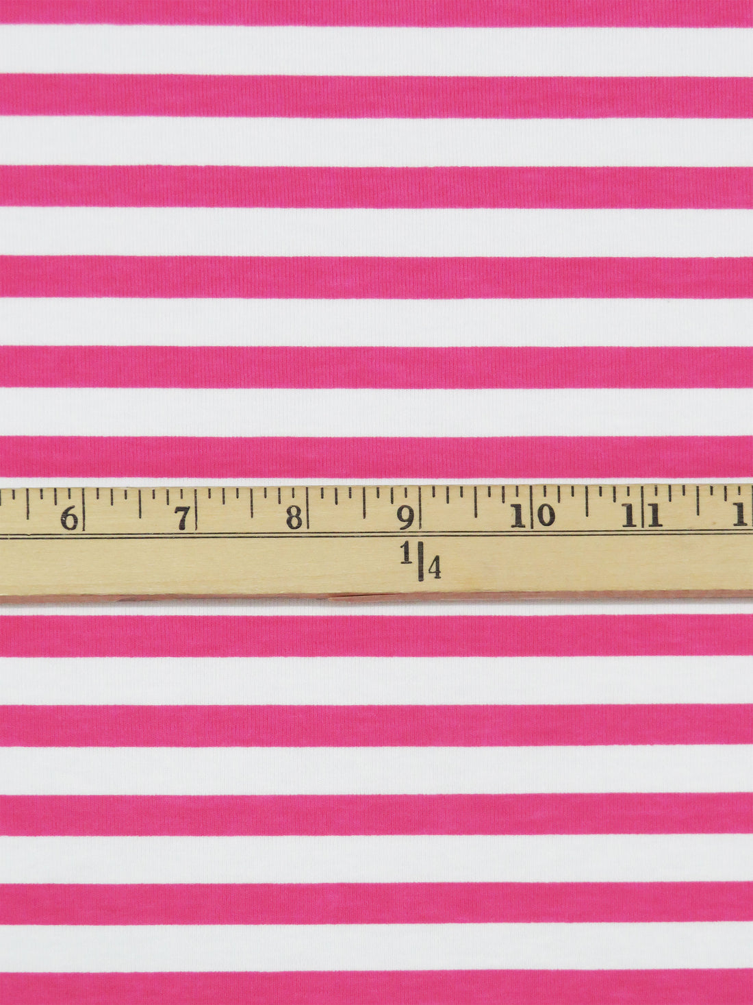 Fruit Punch Pink/White Cotton/Polyester Horizontal Stripe Print Jersey Knit 54W