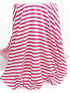 Fruit Punch Pink/White Cotton/Polyester Horizontal Stripe Print Jersey Knit 54W