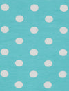 Aqua/White Cotton/Lycra Polka Dot Print Jersey Knit 58W