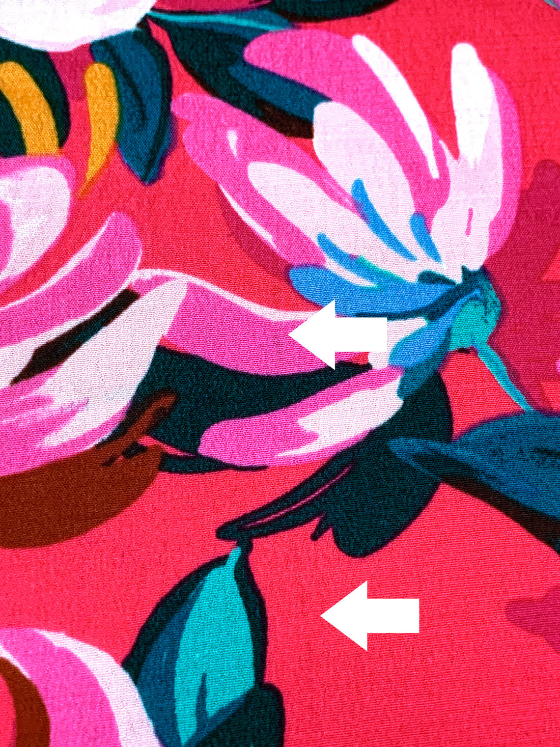 SOLD AS IS ONLY - Fiery Rose/Light Cobalt Blue/Multi 100% Rayon Floral Print Crepe Challis 55W