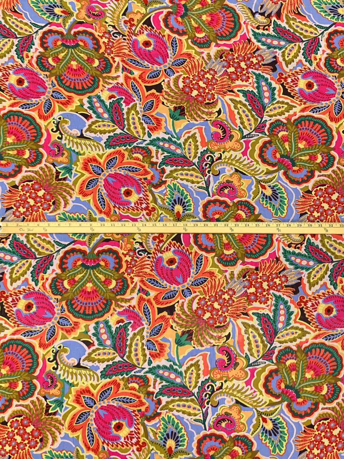 Burnt Sienna/Vista Blue/Multi 100% Polyester Stylized Floral Print Crinkle Chiffon 55W