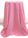 Brilliant Rose Pink/White Cotton/Lycra Polka Dot Print Jersey Knit 68W