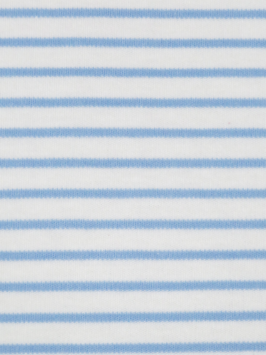 White/Carolina Blue Cotton/Polyester Horizontal Stripe Interlock Knit 60W