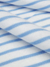 White/Carolina Blue Cotton/Polyester Horizontal Stripe Interlock Knit 60W